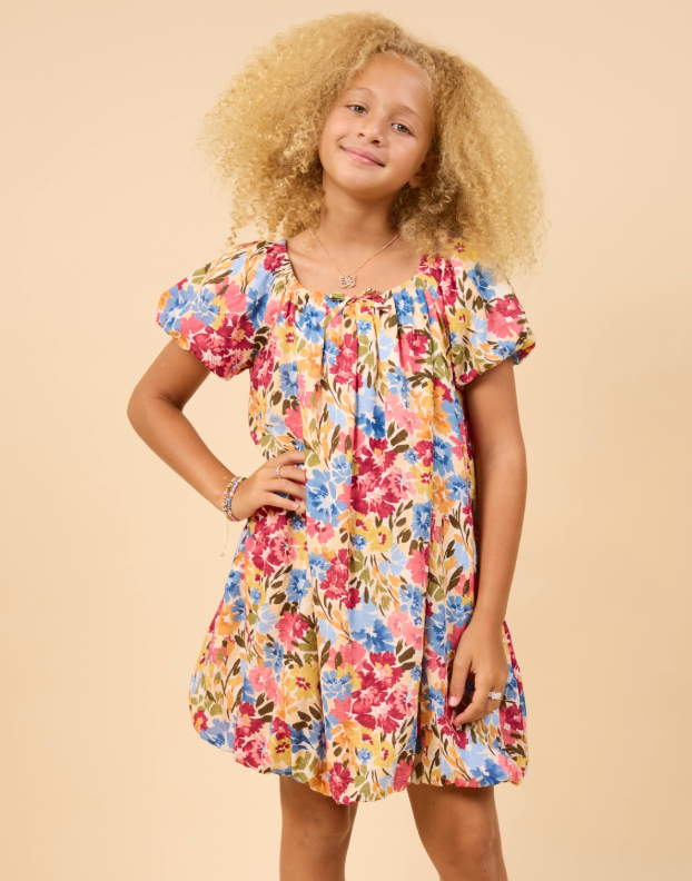 Floral Babydoll Bubble Hem Dress