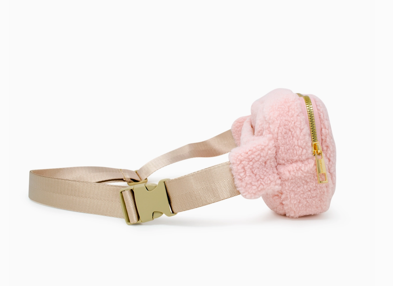 Pink Fuzzy Heart Belt Bag