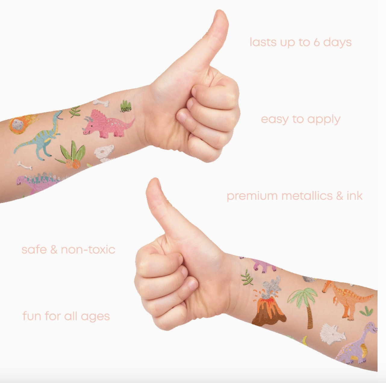 Dino Kids Temp Tattoos