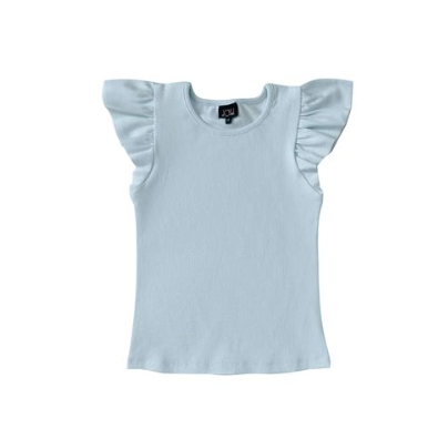 Light Blue Ruffle Sleeve Top