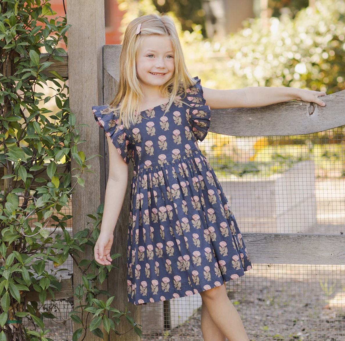 Navy Flower Elsie Dress