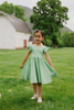 Green Daisy Pocket Twirl Dress