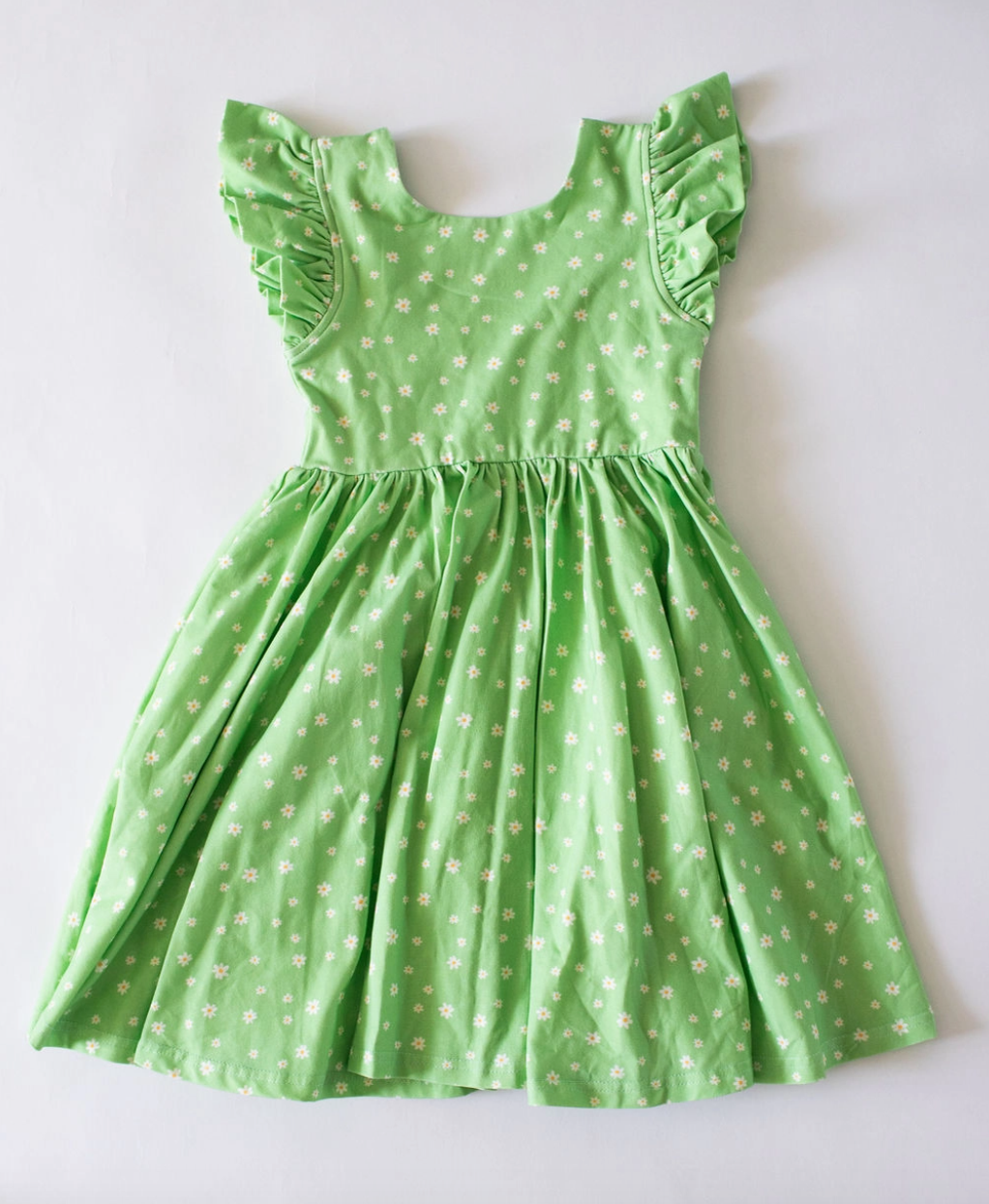 Green Daisy Pocket Twirl Dress