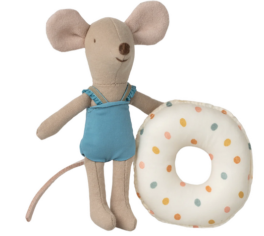 Beach Mouse With Float- Little Sister, Multi Dot