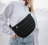 Black Puffer Messenger Crossbody Bag