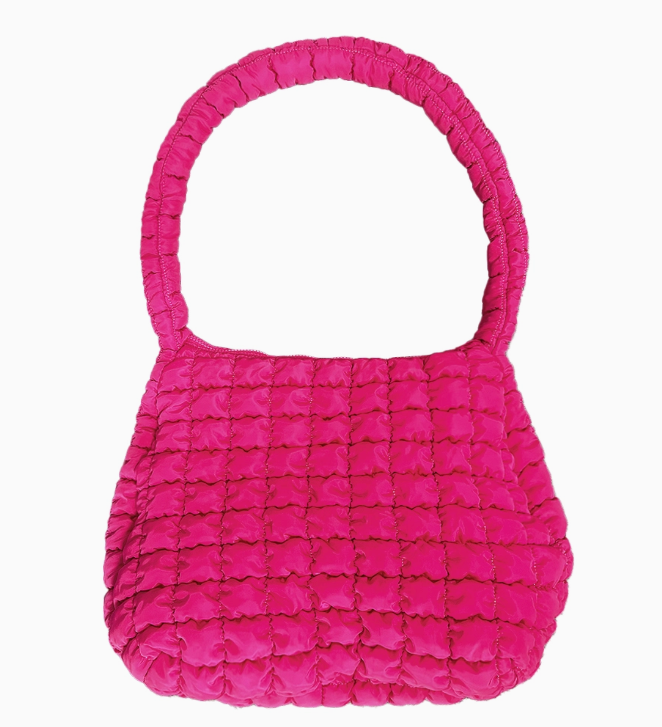 Hot Pink Quilted Puffer Tote Bag