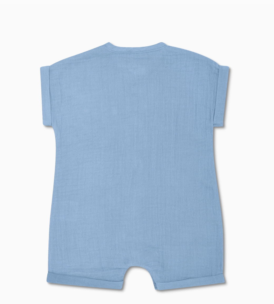 Blue Muslin Romper