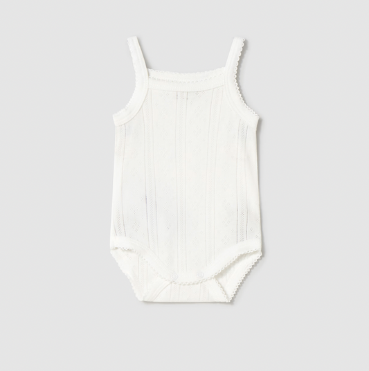 White Pointelle Tank Bodysuit