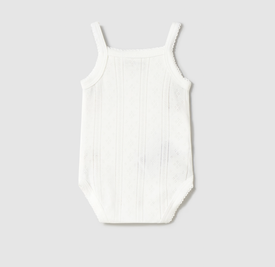 White Pointelle Tank Bodysuit