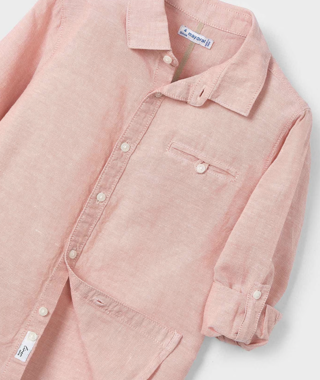 Salmon Linen Blend Shirt