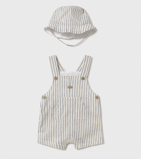 Stripe Overalls with Hat