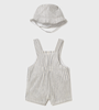 Stripe Overalls with Hat