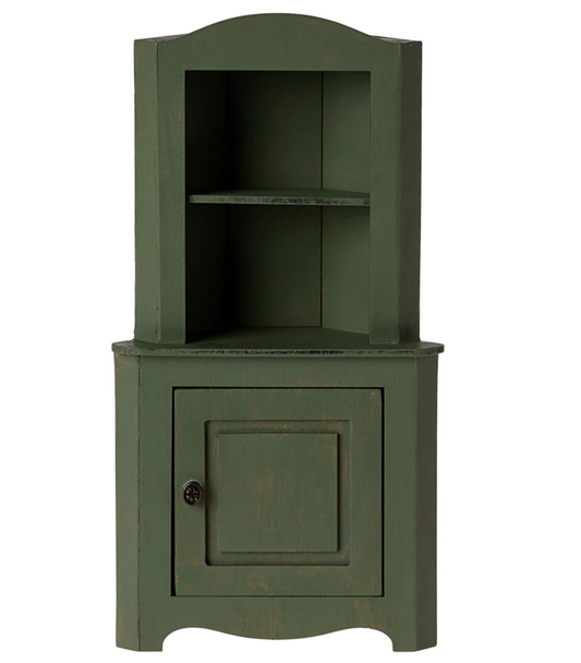 Miniature Corner Cabinet- Dark Green