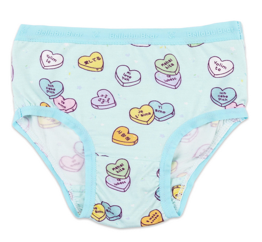 Blue Conversation Hearts Bamboo Underwear