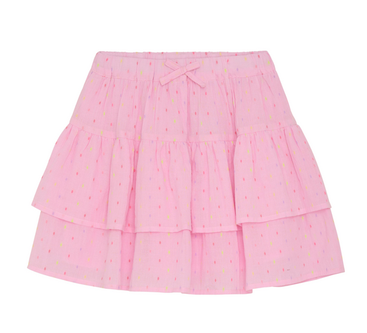 Polka Dot Pink Layered Skirt