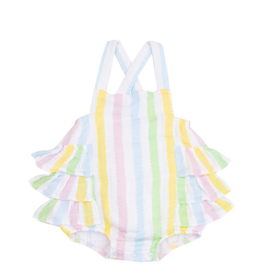 Ric Rac Stripe Ruffle Sunsuit