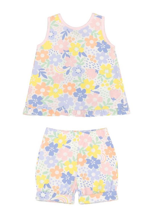 Blue Floral Bloomer Set