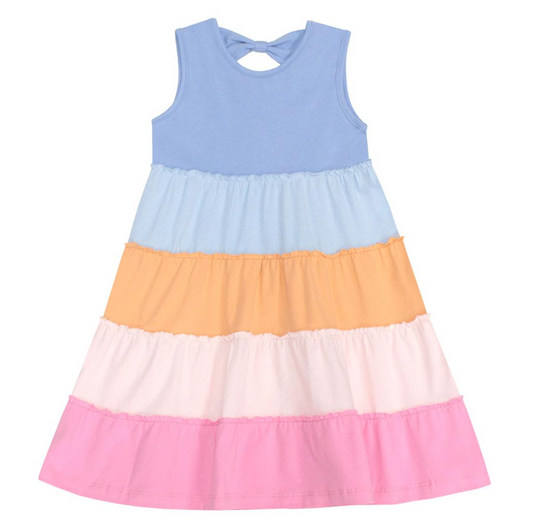 Color Block 5 Tier Dress