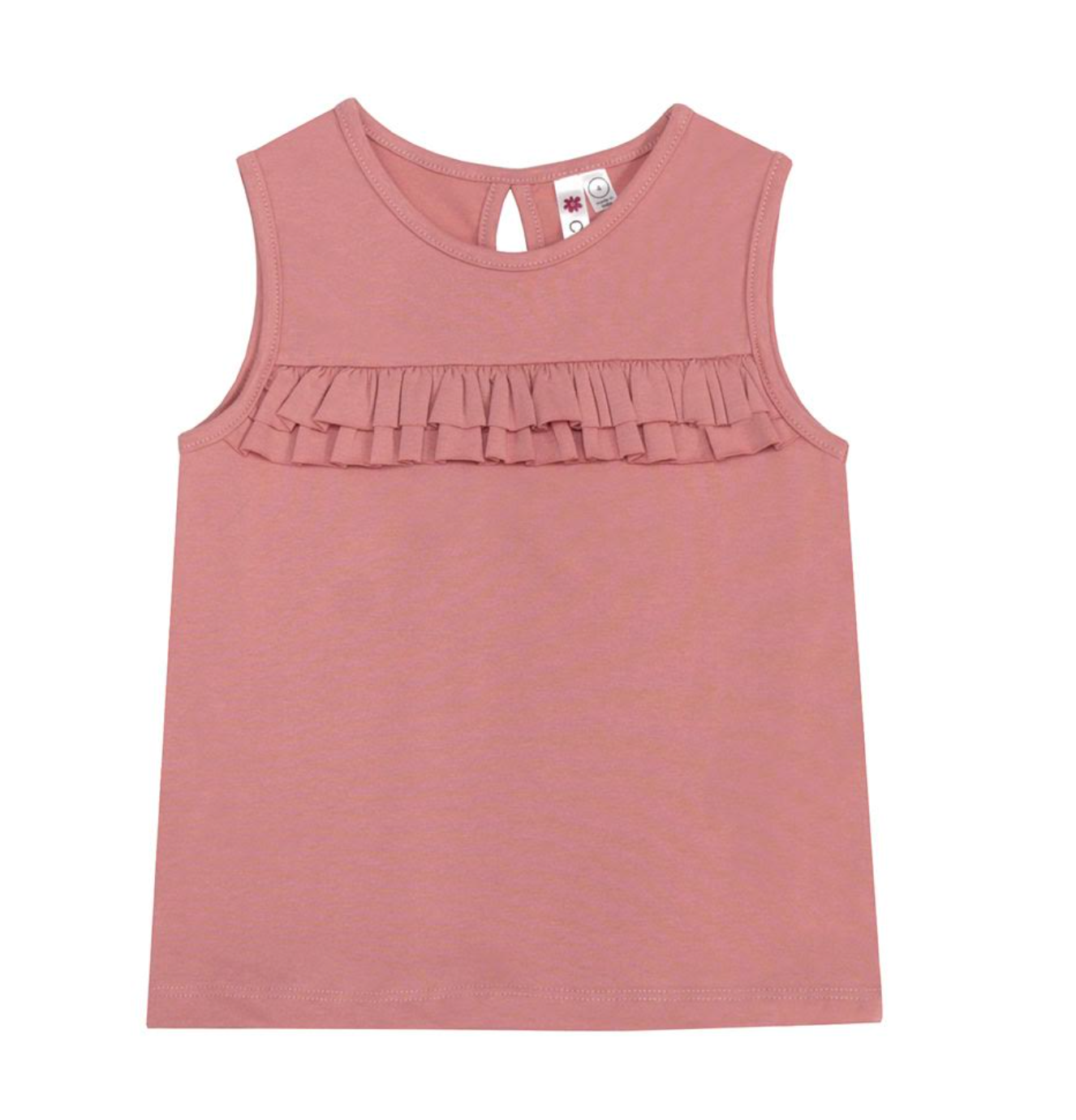 Coral Knit Ruffle Trim Tank