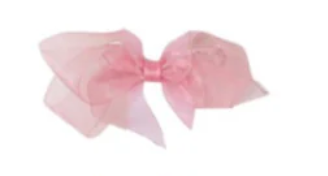 Coral Rose Organdy Bow