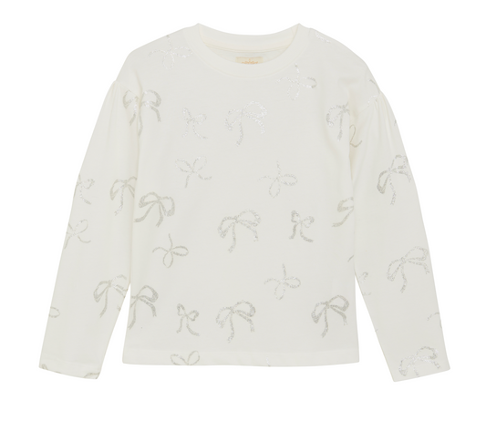 Silver Bows on White Top