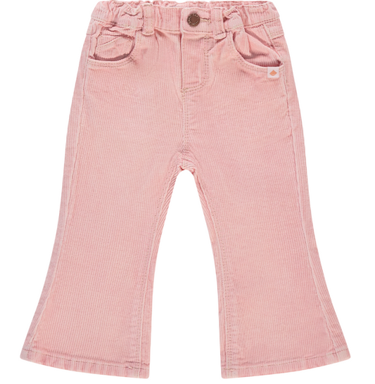 Pink Ribbed Flare Pants