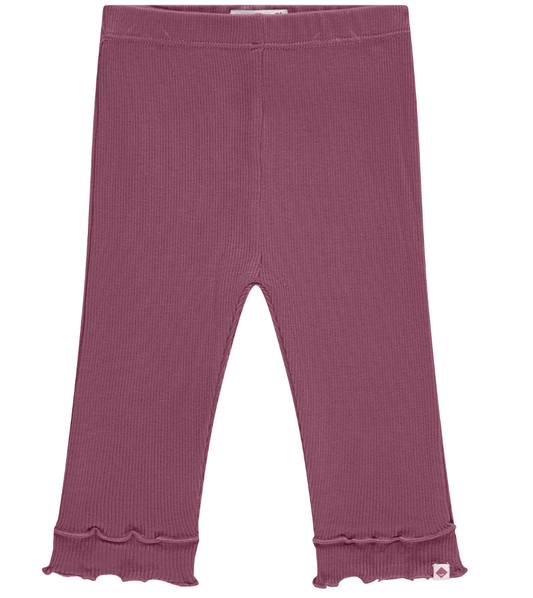 Burgundy Ribbed Leggings