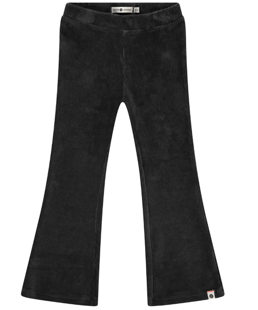 Antra Grey Ribbed Flare Pants