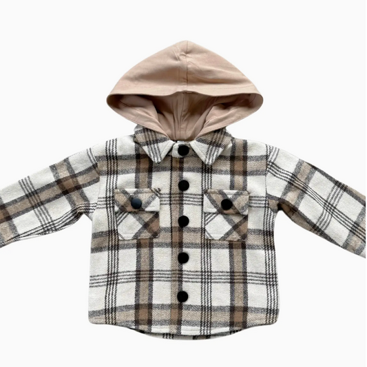 Plaid shirt with a hood on a white background