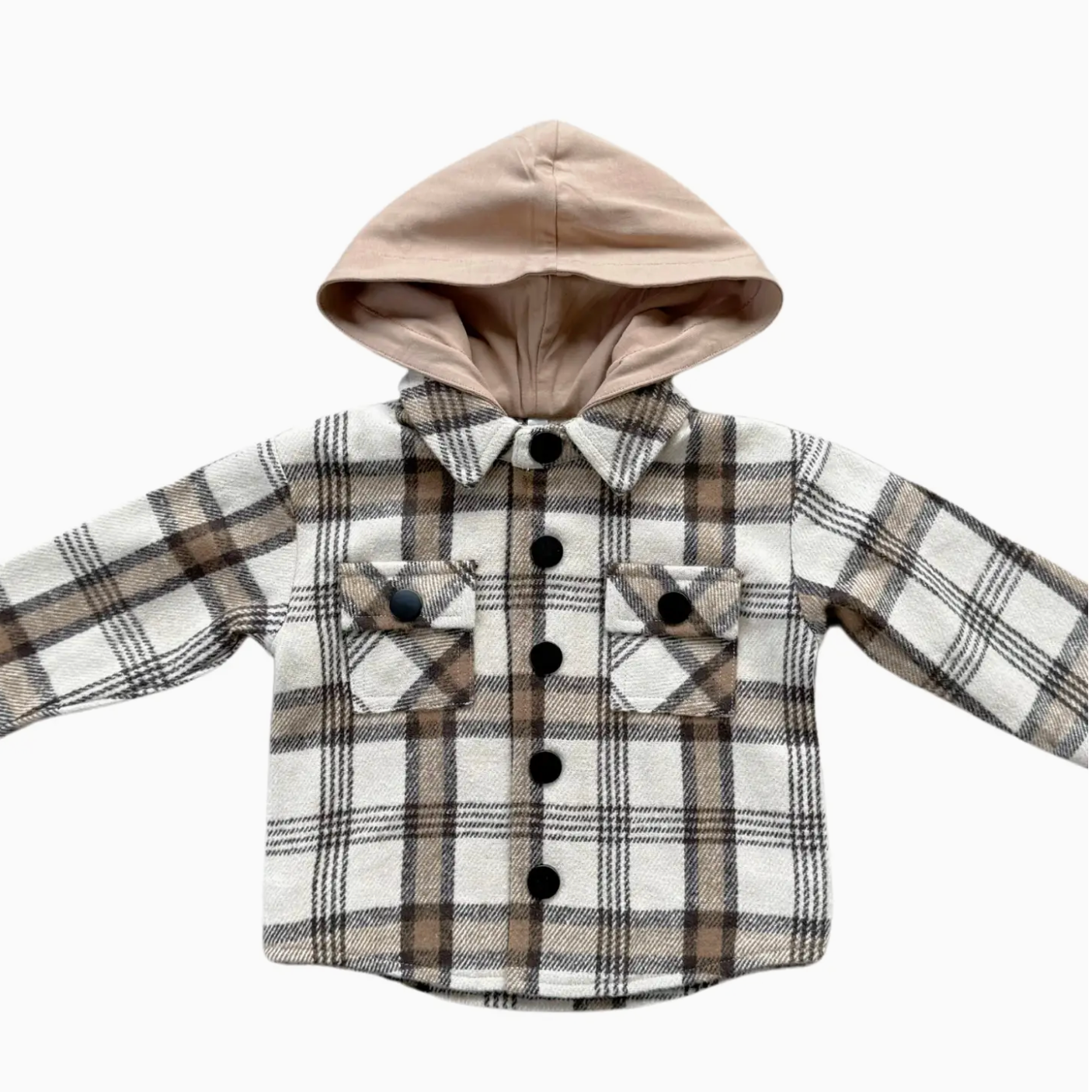 Plaid shirt with a hood on a white background