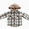 Plaid shirt with a hood on a white background