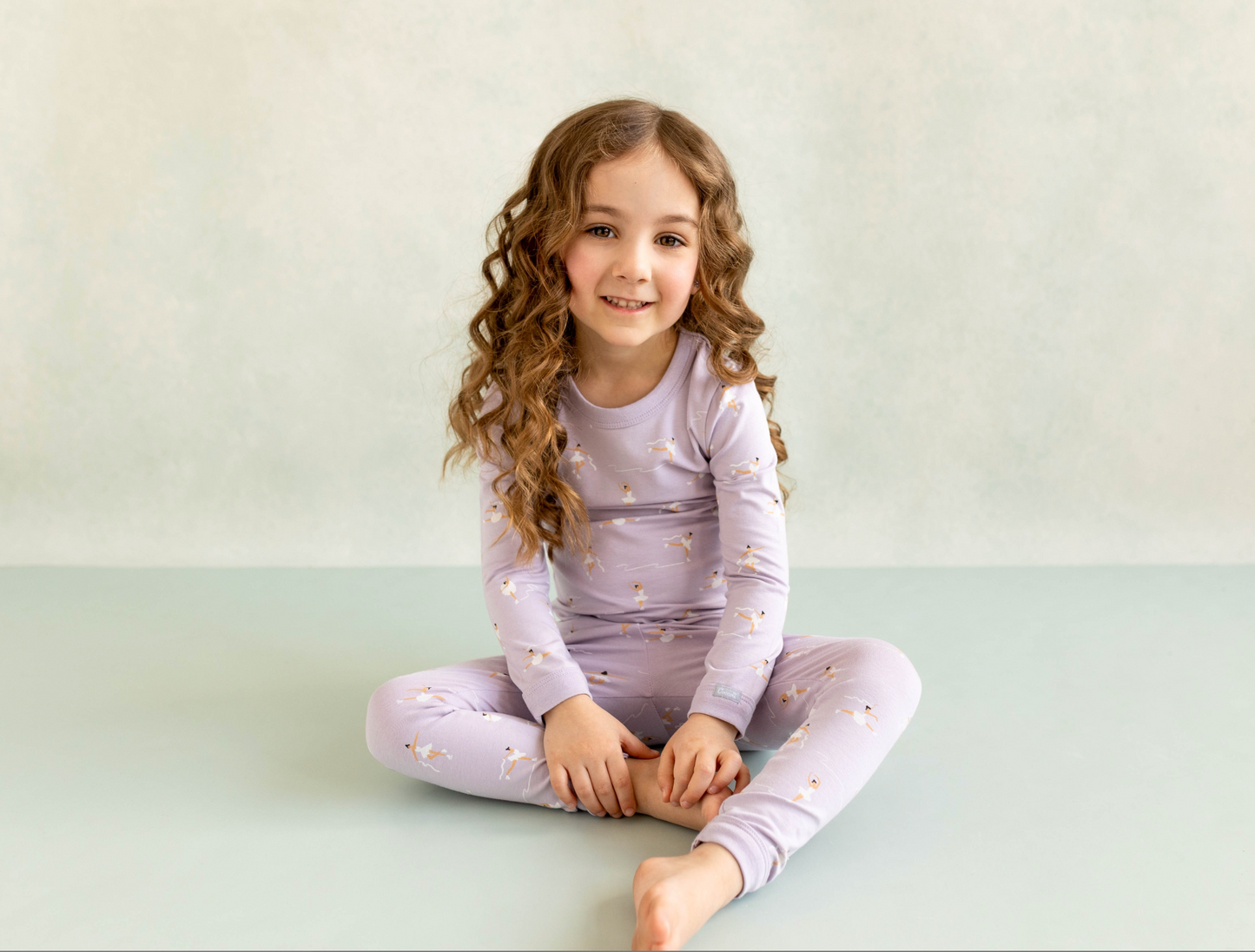 Ice Skaters on Purple Pajama Set