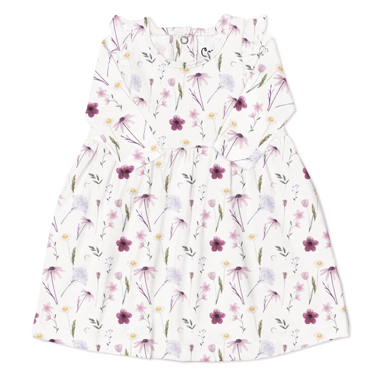 Floral dress with a white background