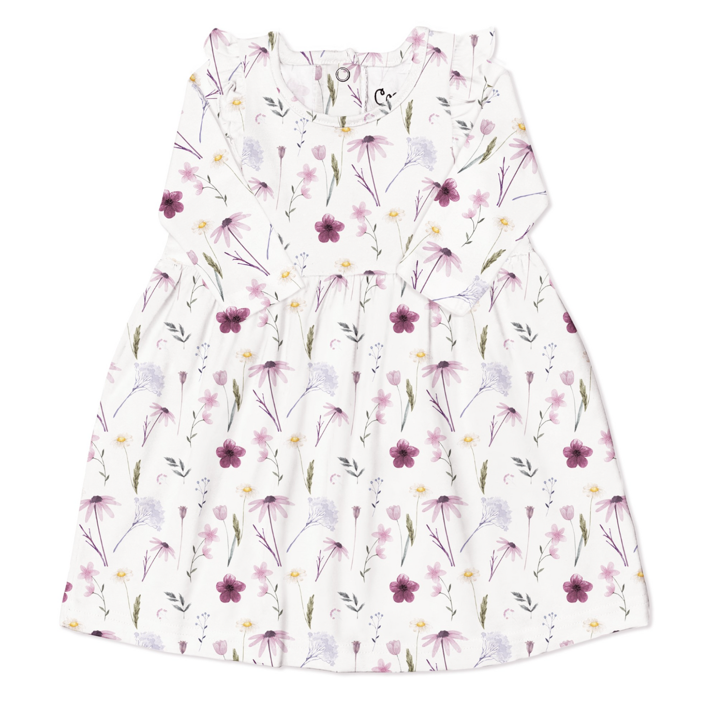 Floral dress with a white background