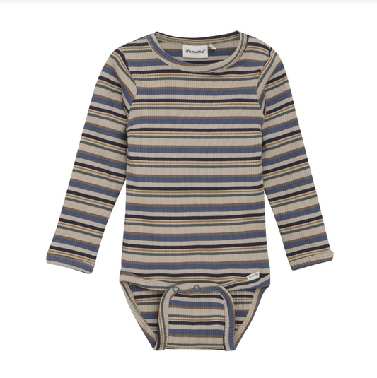 Blue & Brown Stripes Bodysuit