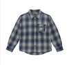 China Blue Plaid Button Top