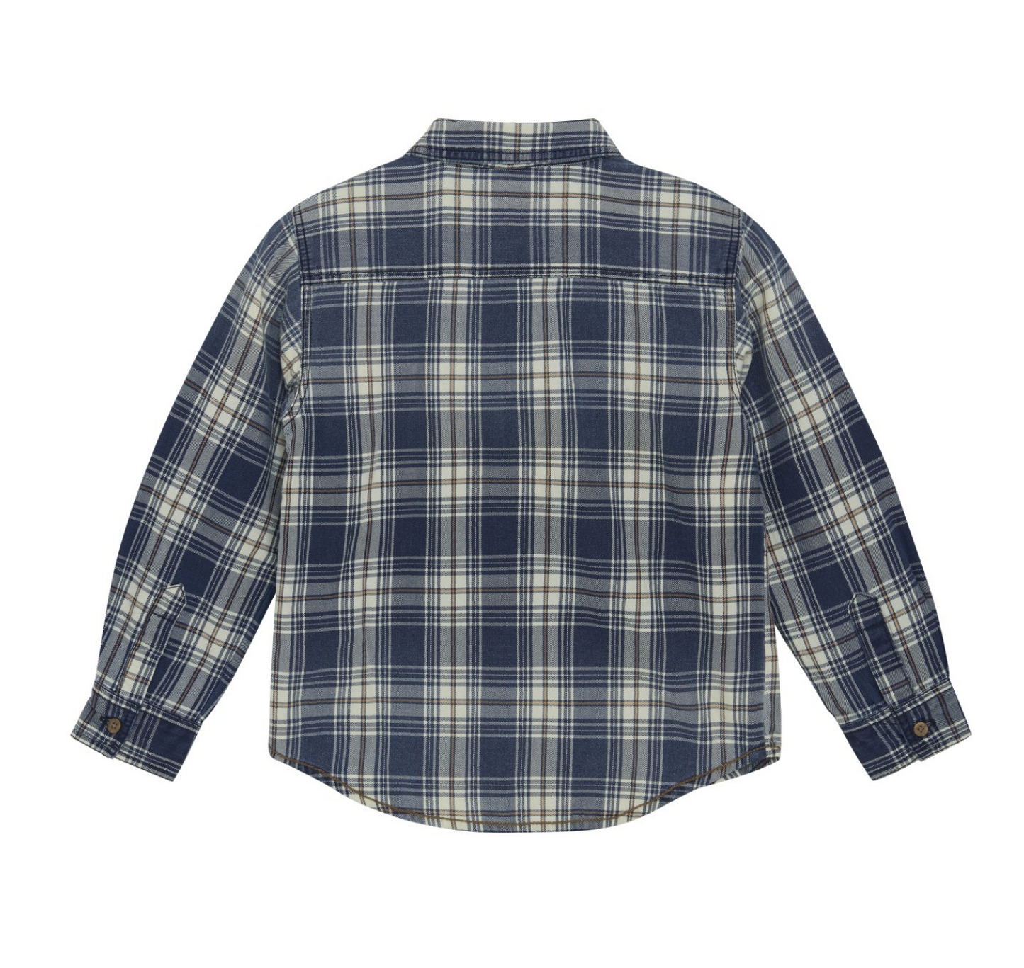 China Blue Plaid Button Top