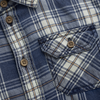 China Blue Plaid Button Top