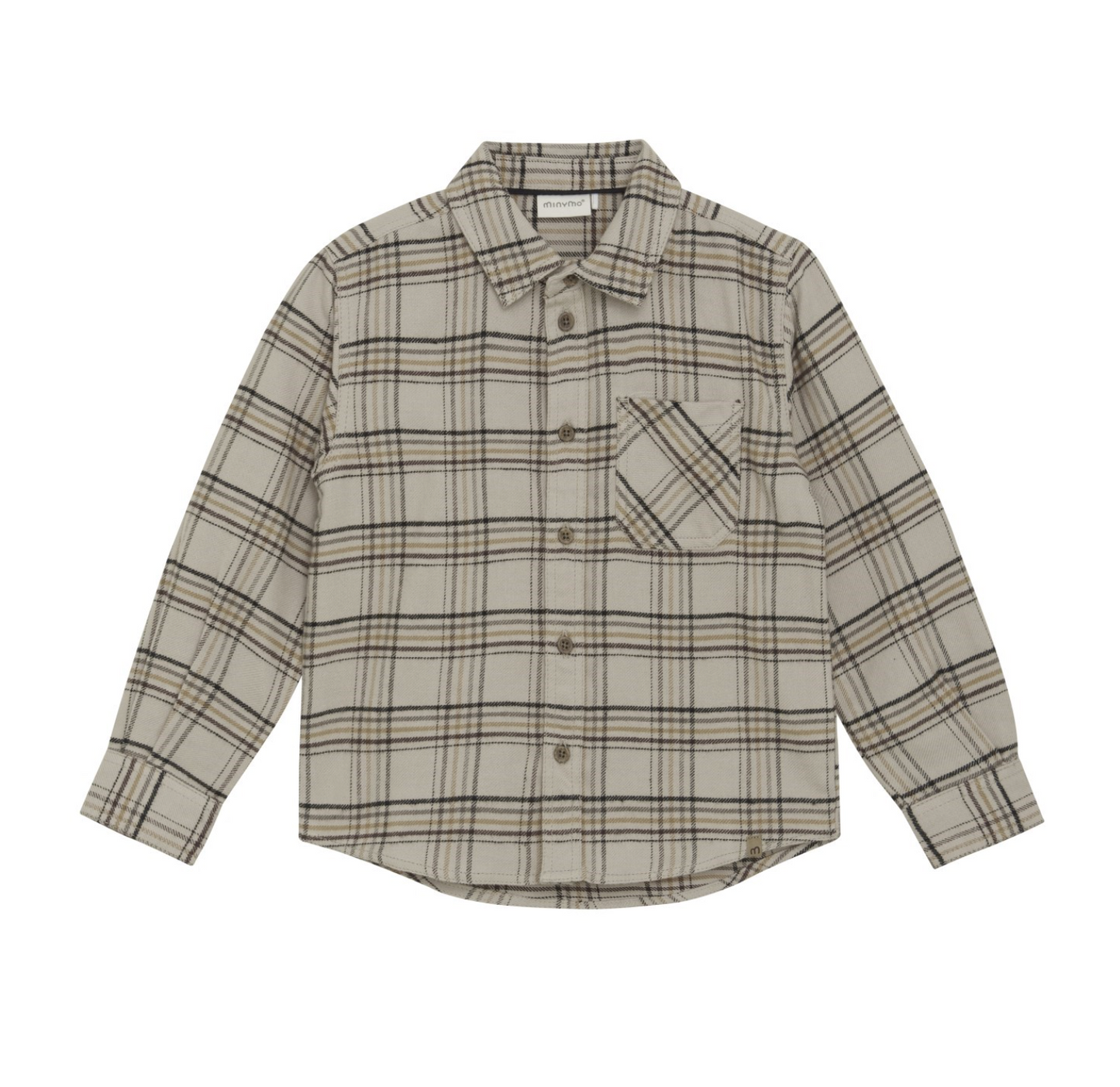 Oxford Tan Plaid Button Top