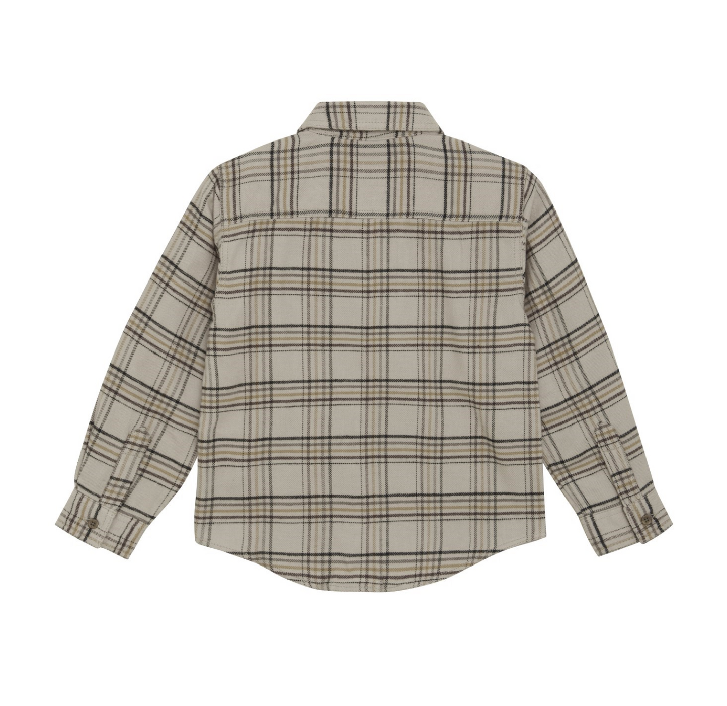 Oxford Tan Plaid Button Top