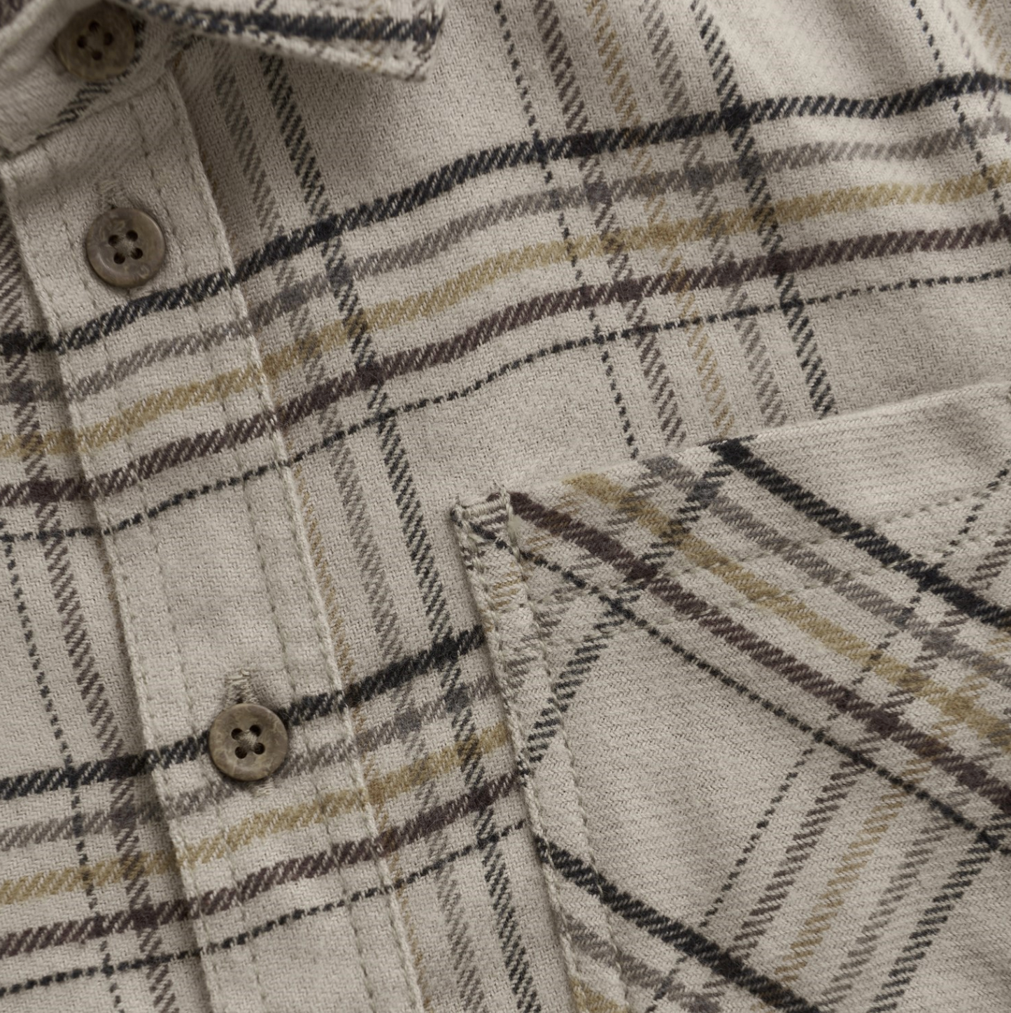 Oxford Tan Plaid Button Top