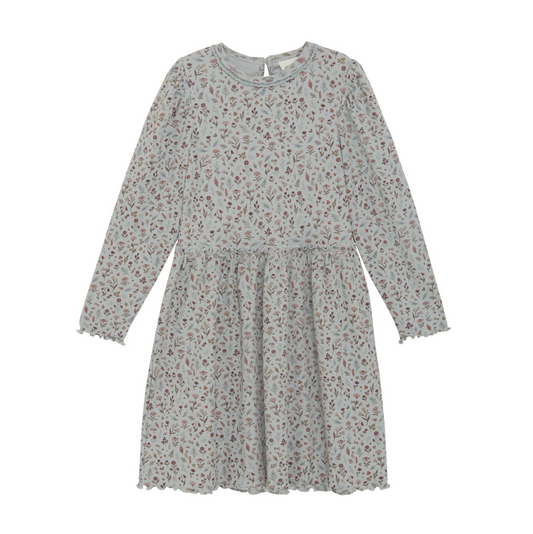 Steel Blue Floral Dress