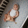 Blue Flowers Muslin Crib Sheet