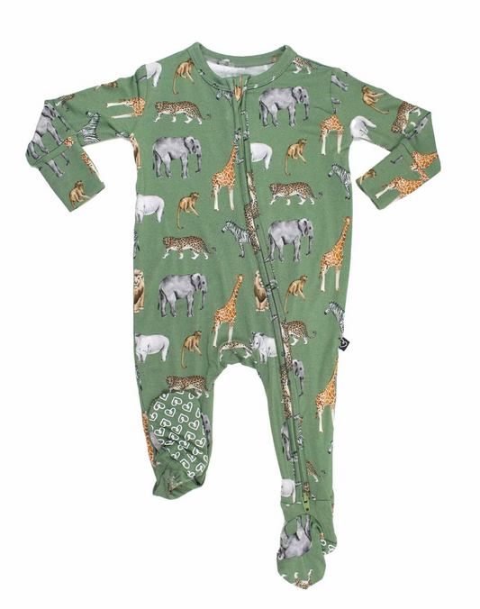 George Animals Zip Footie