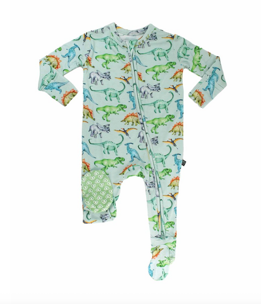 Landon Dino Zip Footie
