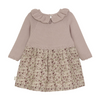 Mauve Ruffle Collar Floral Dress