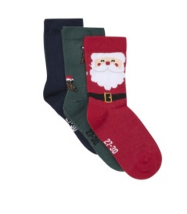 Santa, Dog & Snowman Holiday 3 Pack Socks