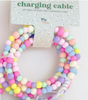 6" Pastel Rainbow Beaded Phone Charger