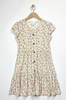 Faux Button Floral Dress