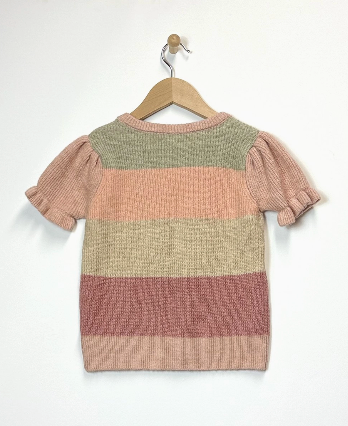 Puff Sleeve Multi Color Sweater